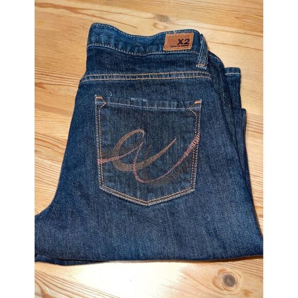 X2 Boot Cut Jeans Womens sz 2S low rise dark wash denim y2k retro - Picture 12 of 12